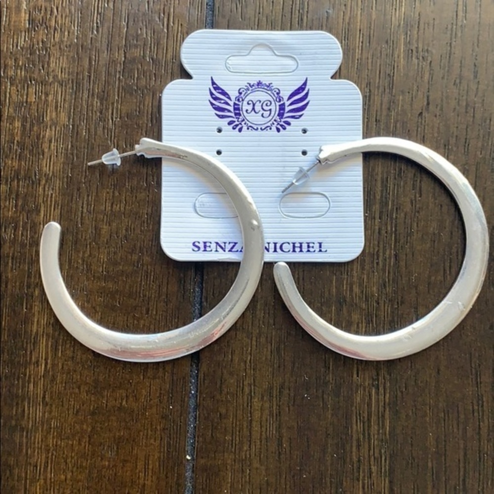 Silver Hoop Earrings by